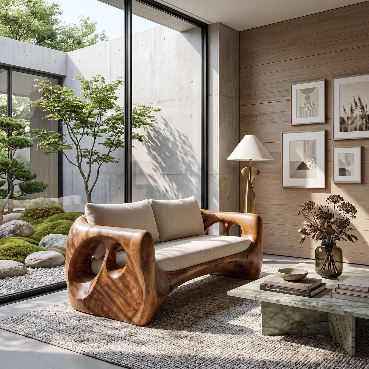Mid Century Sculptural Sofa For Living Room And Lounge