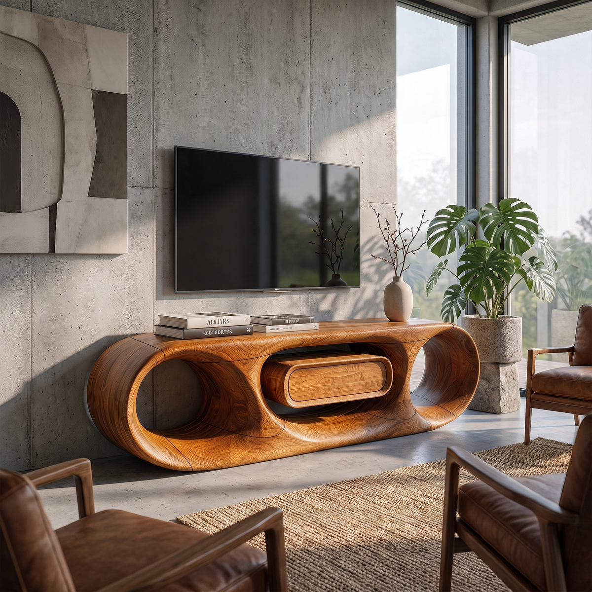 Mid Century Statement TV Console For Living Room And Media Room