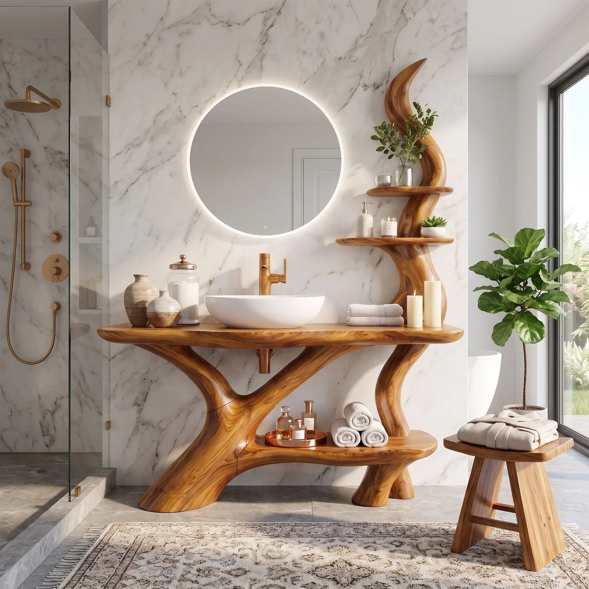 Calm Bathroom Vanity Bathroom Vanity With Sink Modern Bathroom Vanity Extended Side Shelves For Primary Bathroom