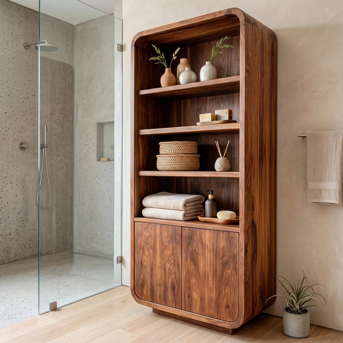 Modern Tall Bathroom Cabinet With Storage Doors For Bathroom