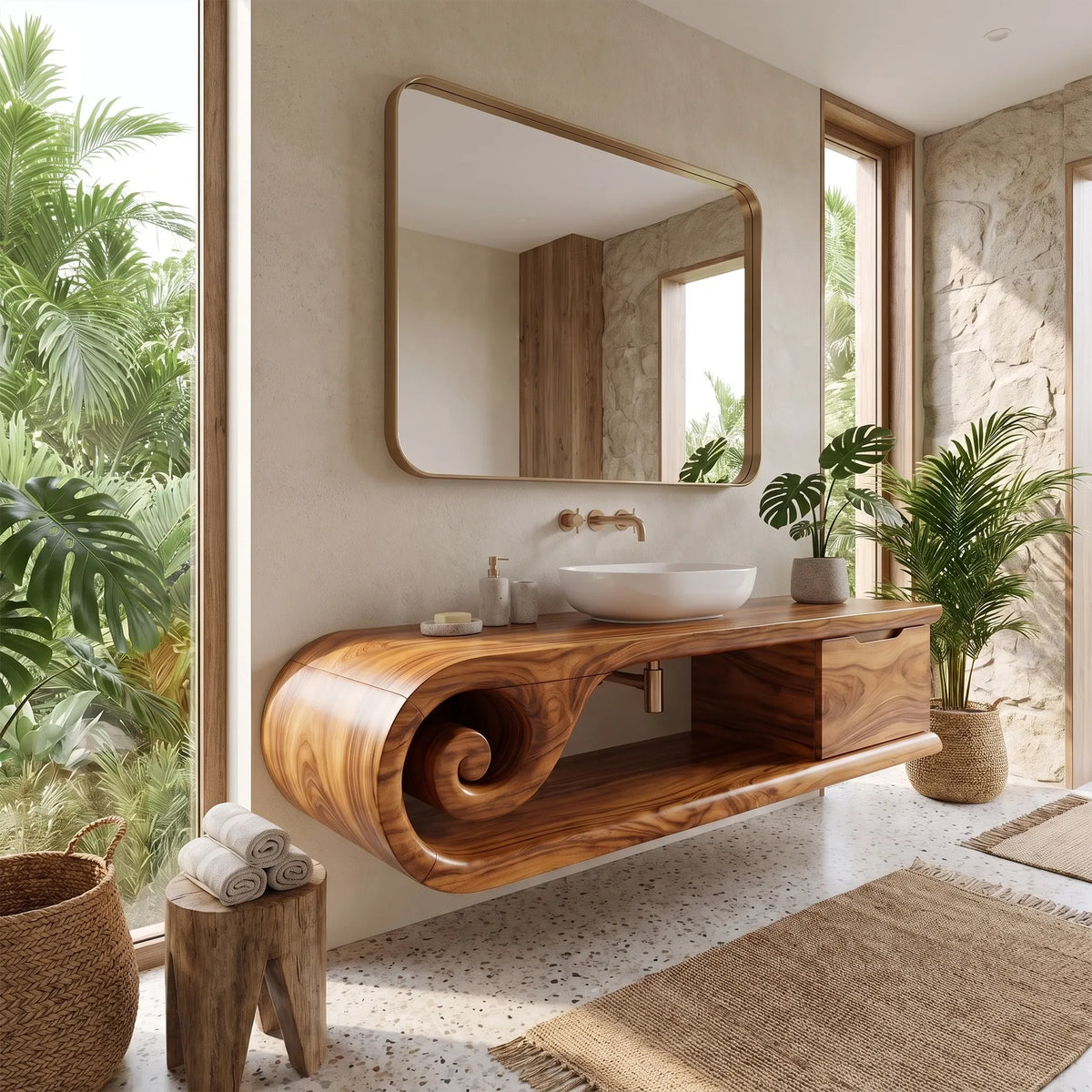 Contemporary Floating Bathroom Vanity Bathroom Vanity With Sink Modern Bathroom Vanity Integrated Drawer For Luxury Bath
