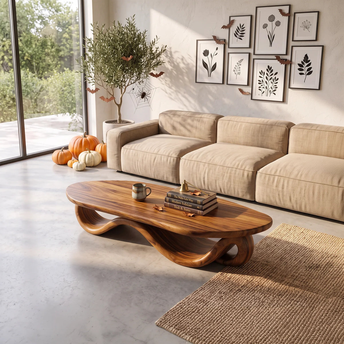 Organic Halloween Wave Base Table For Autumn Home
