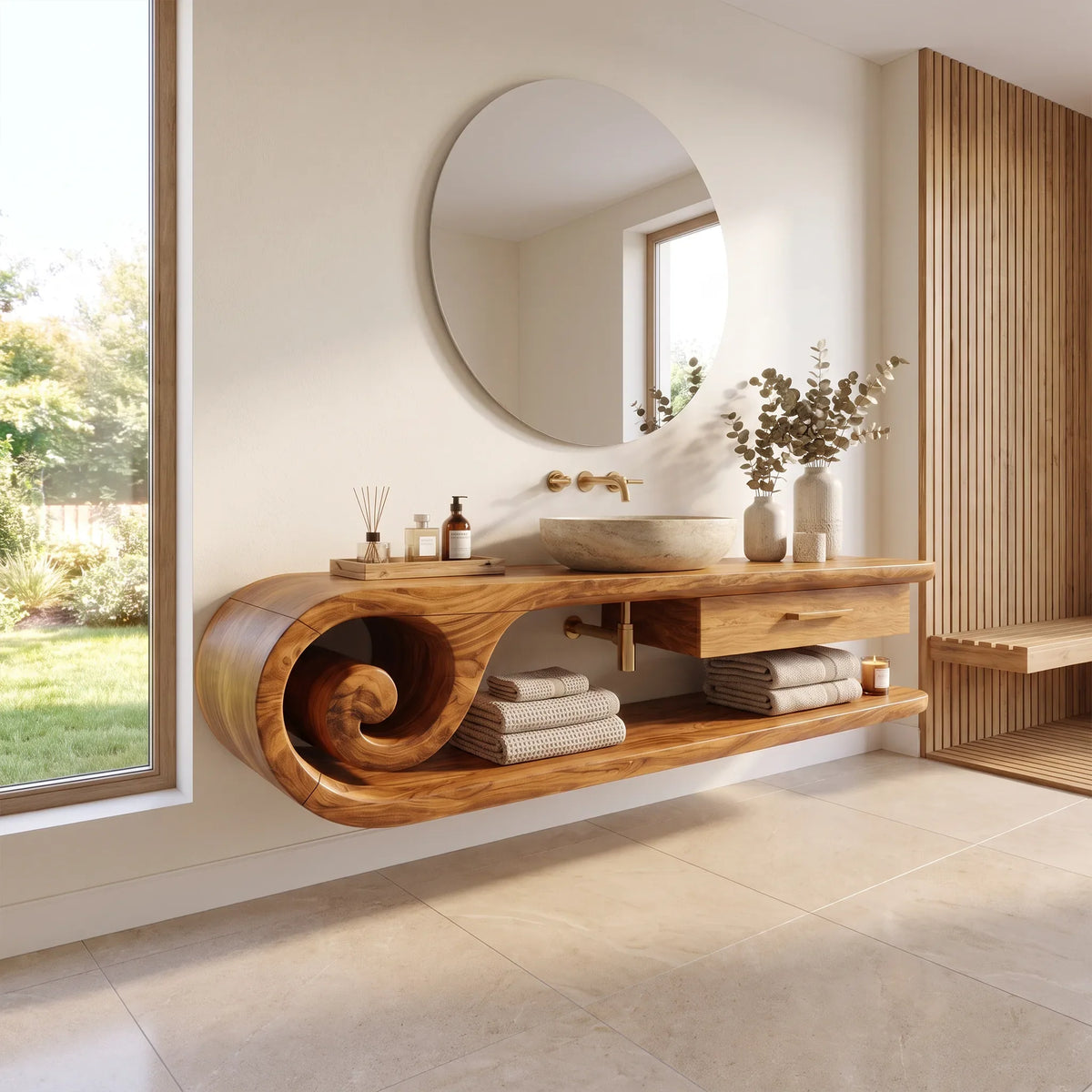 Timeless Floating Bathroom Vanity Floating Bathroom Vanity With Sink Modern Bathroom Vanity Open Storage For Spa Bathroo