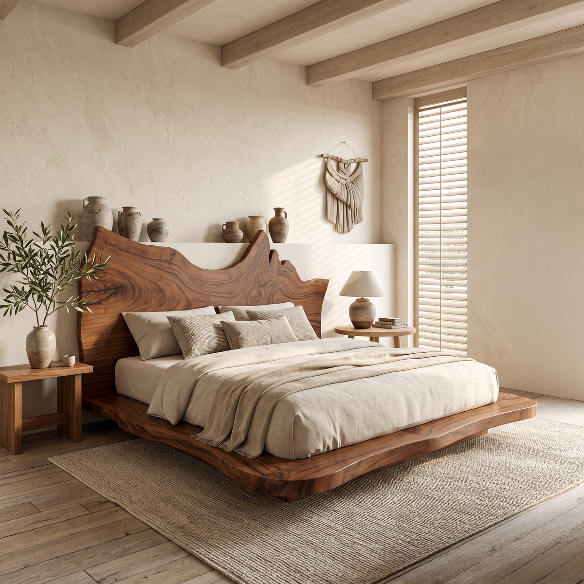 Contemporary Live Edge Bed Frame For Master Bedroom