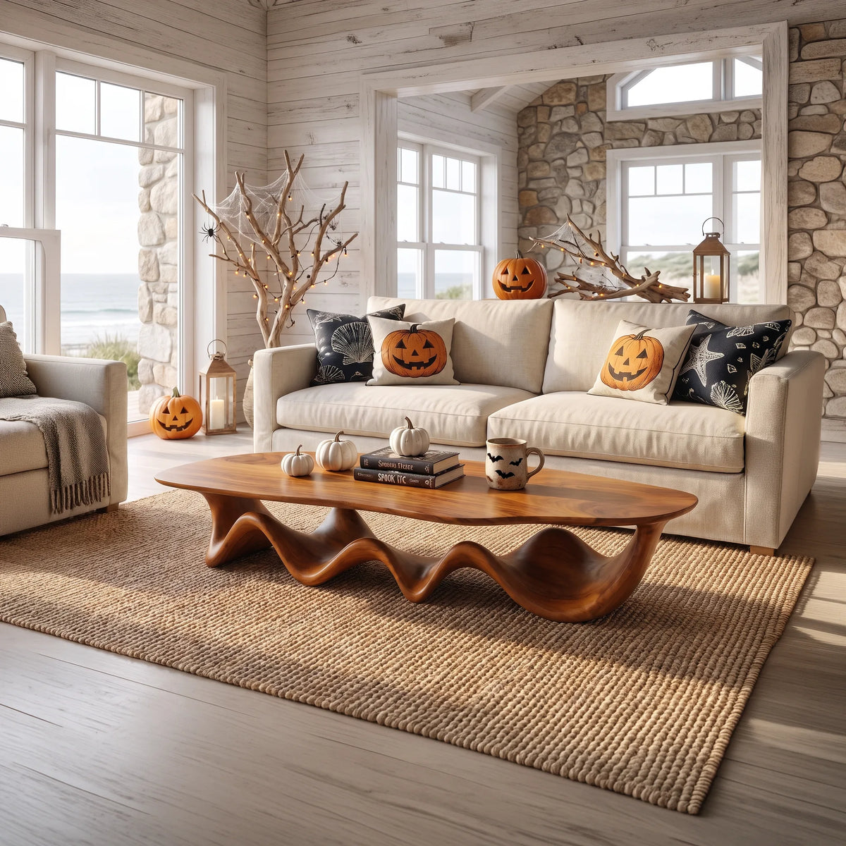 Organic Vintage Halloween Coffee Table For Living Room
