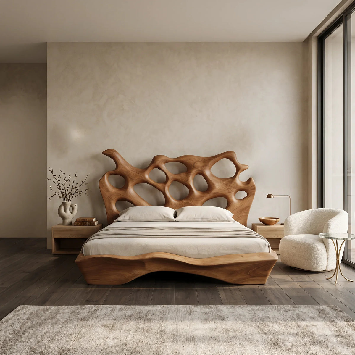 Contemporary Bed Frame Statement Furniture For Luxury Bedroom