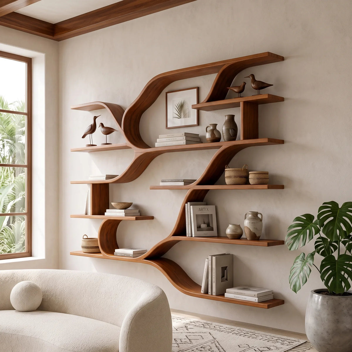 Farmhouse Floating Wood Shelves For Kitchen