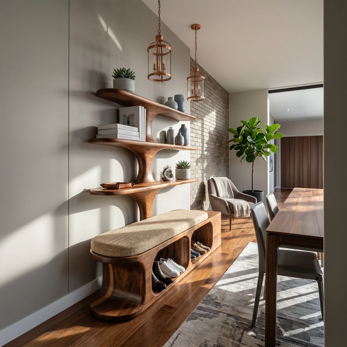 Modern Shoe Rack Bench For Entryway Lounge Living Corner
