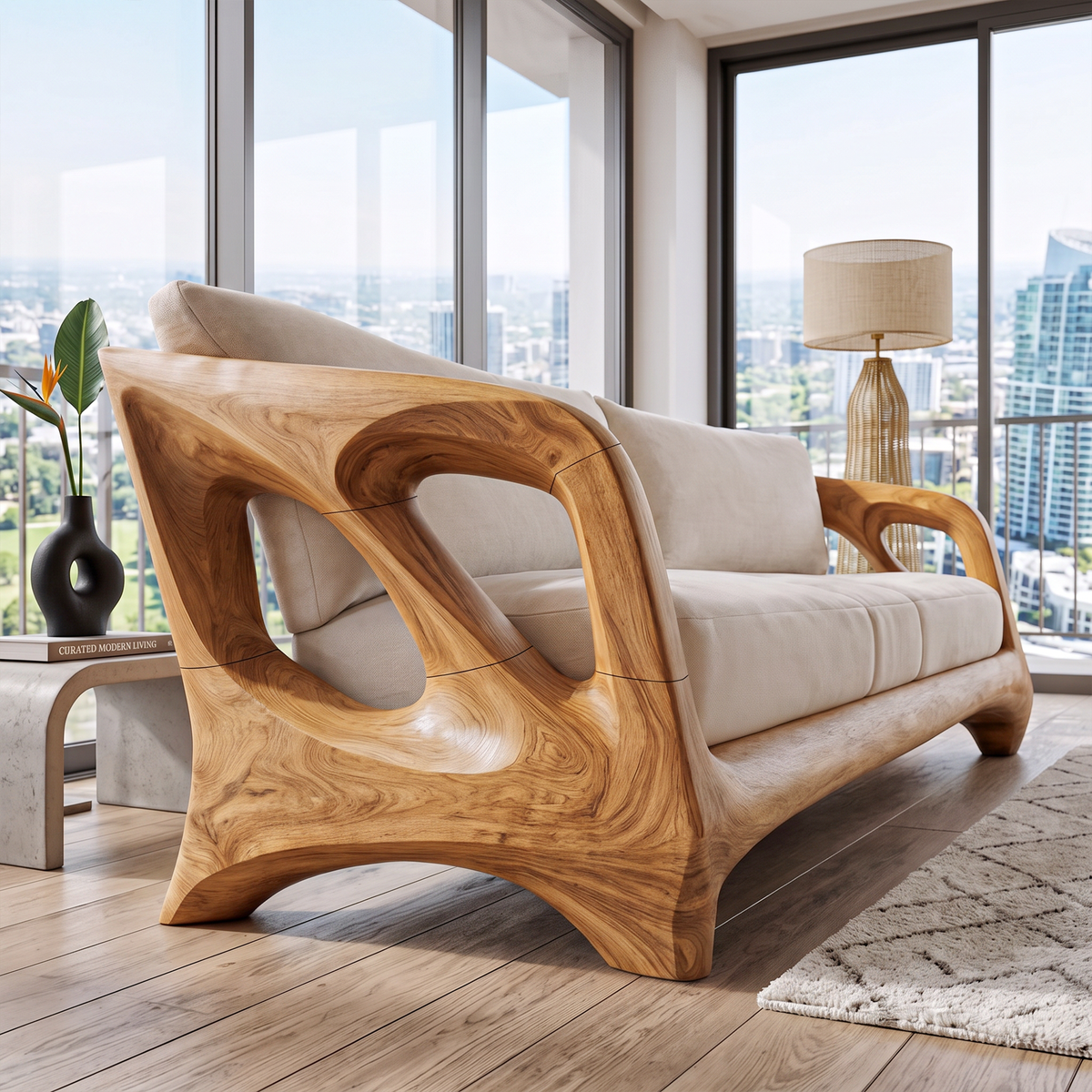 Contemporary Open Frame Sofa For Living Room And Lounge Area
