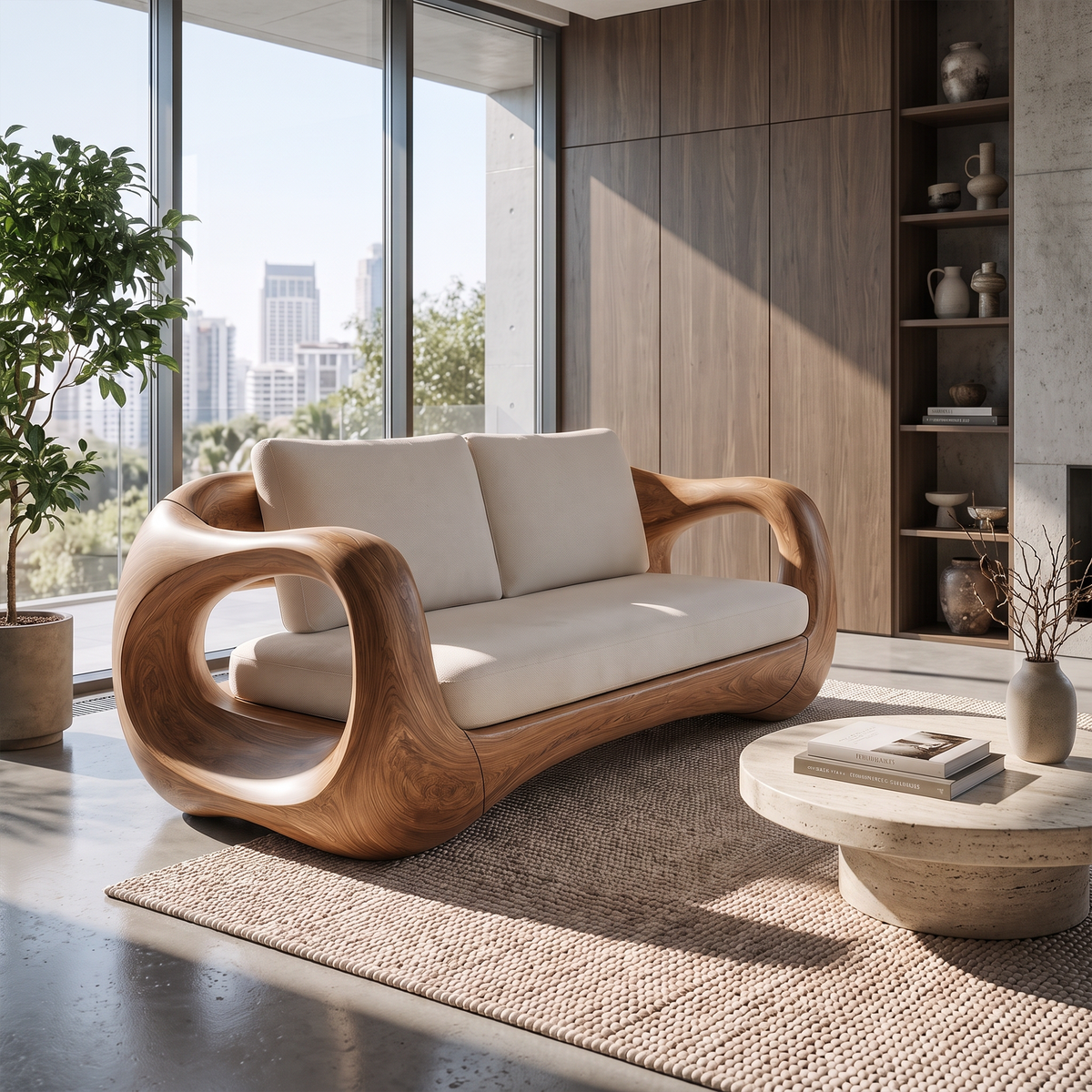 Modern Curved Frame Sofa For Living Room And Lounge Area