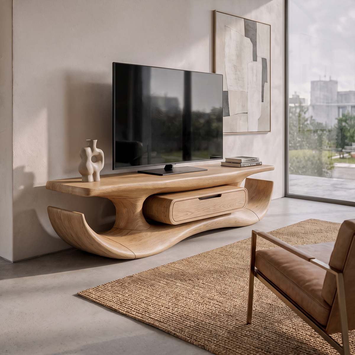 Organic Sculptural TV Cabinet For Living Room And Media Room