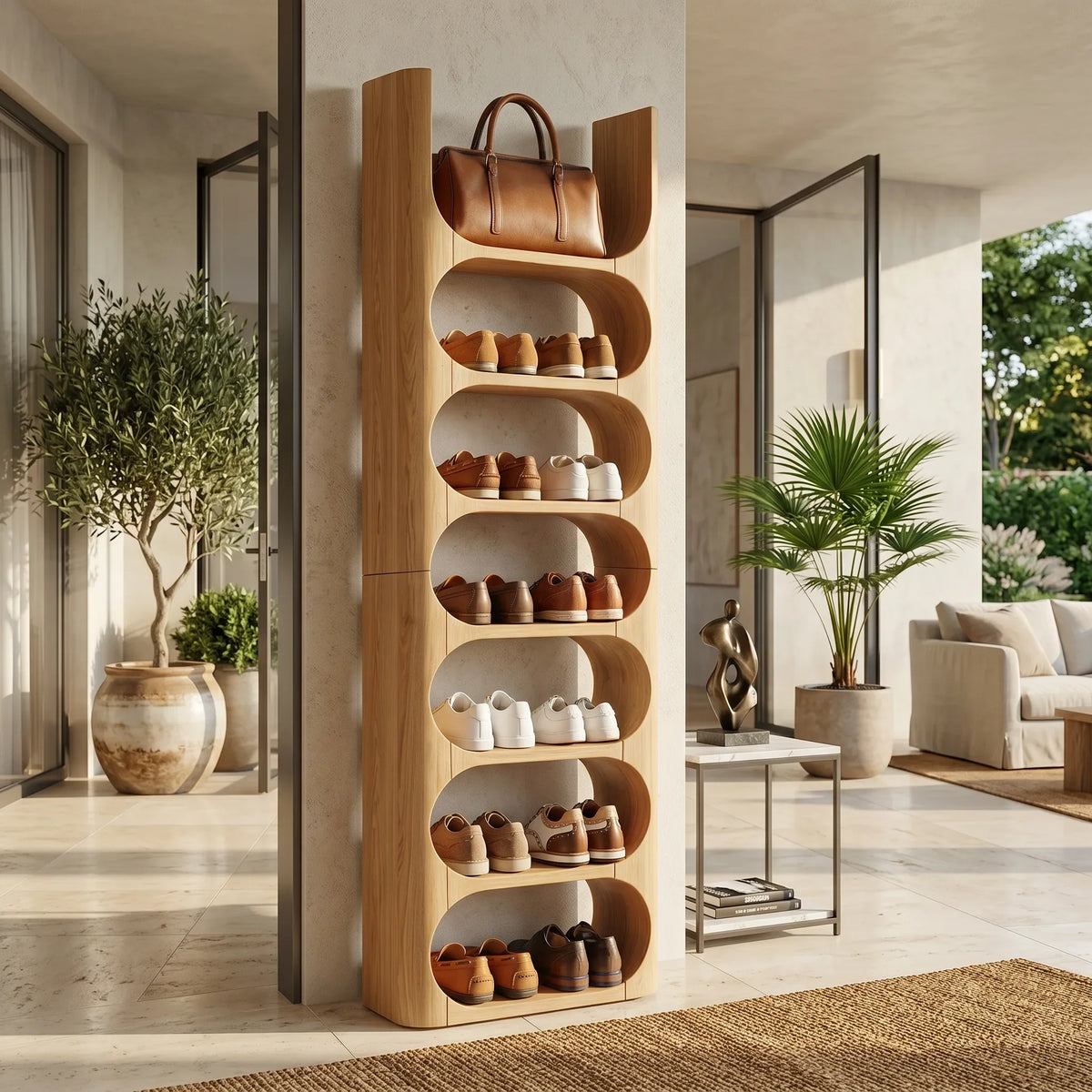 Modern Vertical Shoe Rack For Apartment Entryway Storage Corner