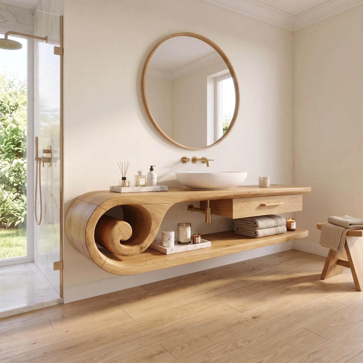 Timeless Floating Bathroom Vanity Floating Bathroom Vanity With Sink Modern Bathroom Vanity Open Storage For Spa Bathroo