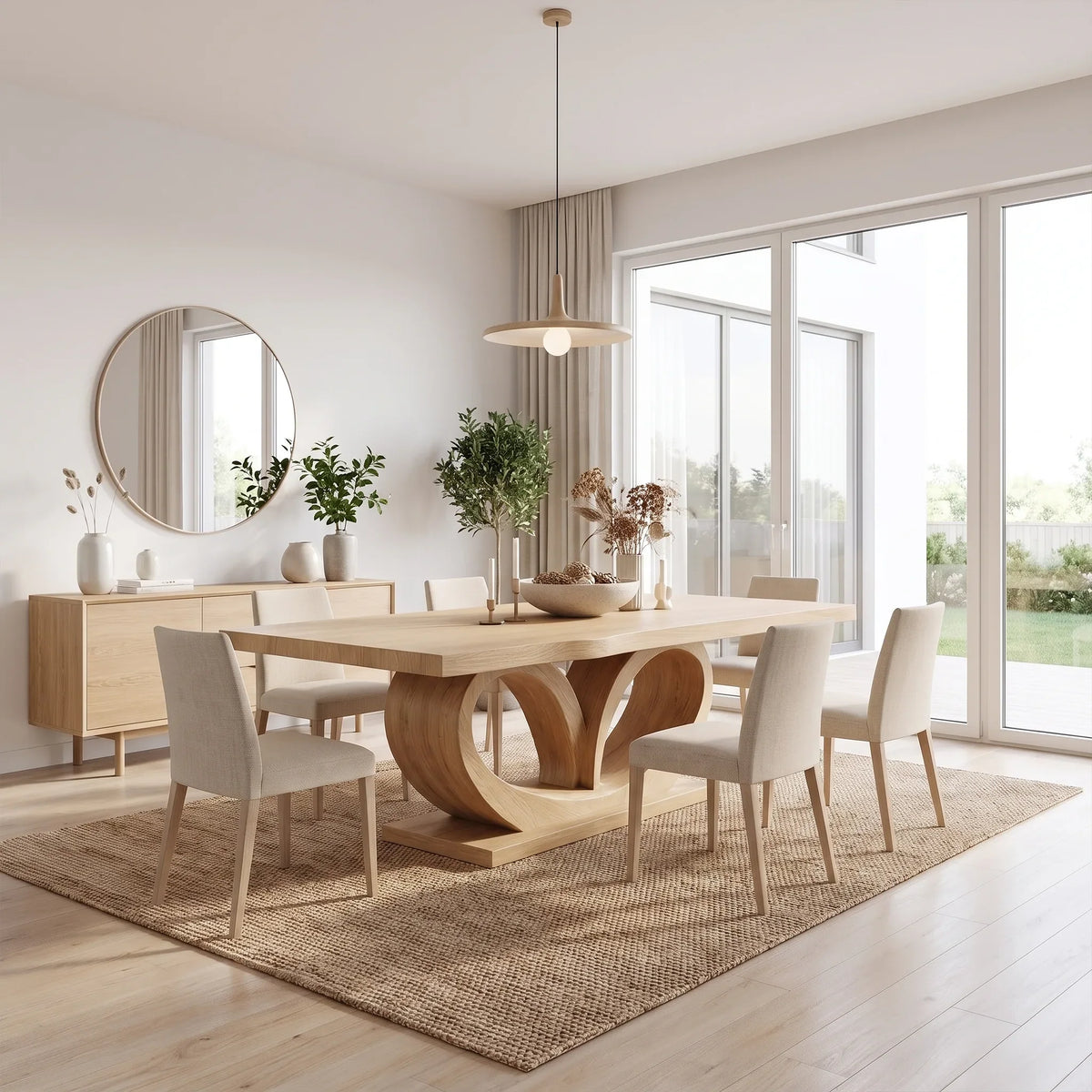 Organic Modern Dining Table Dining Room Table Rectangle Dining Table Curved Base For Dining Room