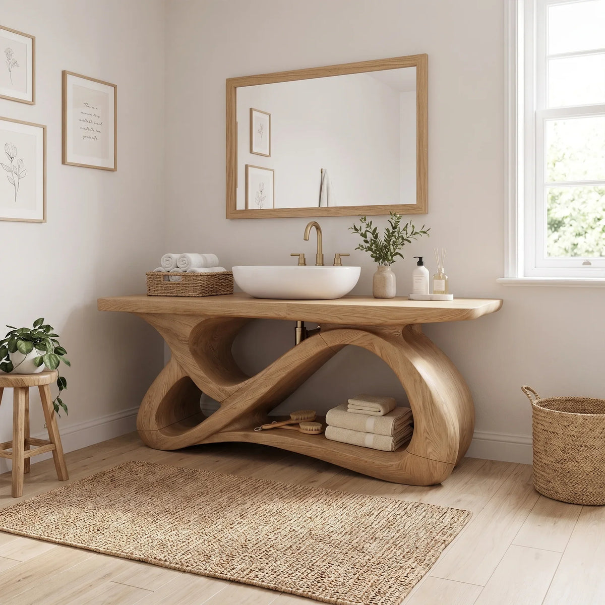Elegant Bathroom Vanity Bathroom Vanity With Sink Freestanding Bathroom Vanity Loop Base Open Shelf For Master Bathroom