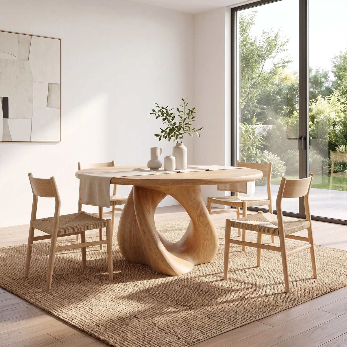 Serene Round Dining Table Modern Dining Room Table For Patio Dining Area
