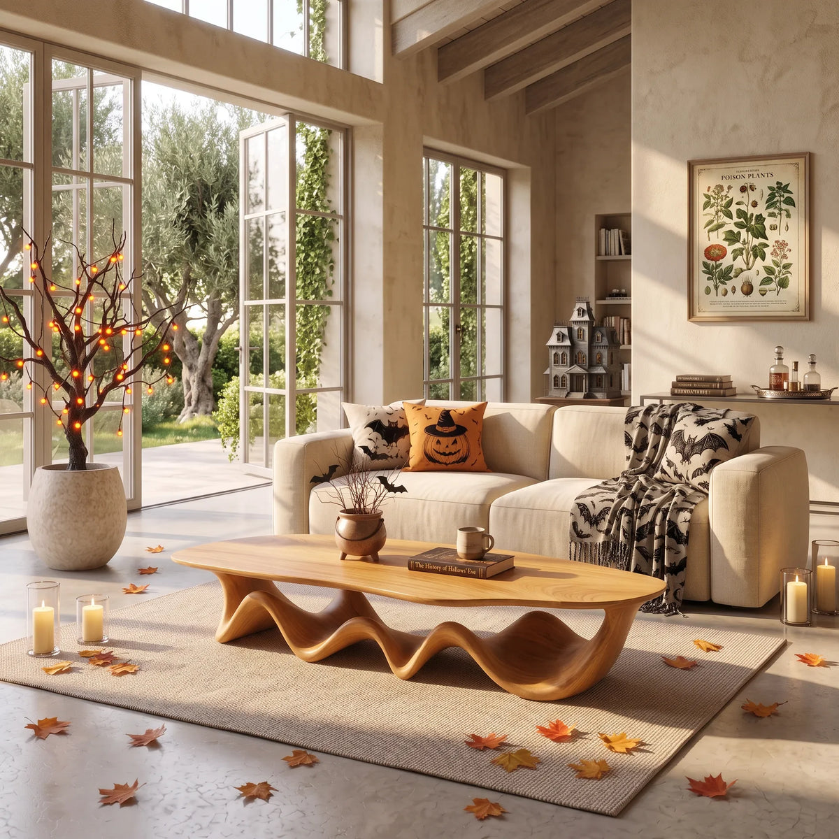 Organic Vintage Halloween Coffee Table For Living Room