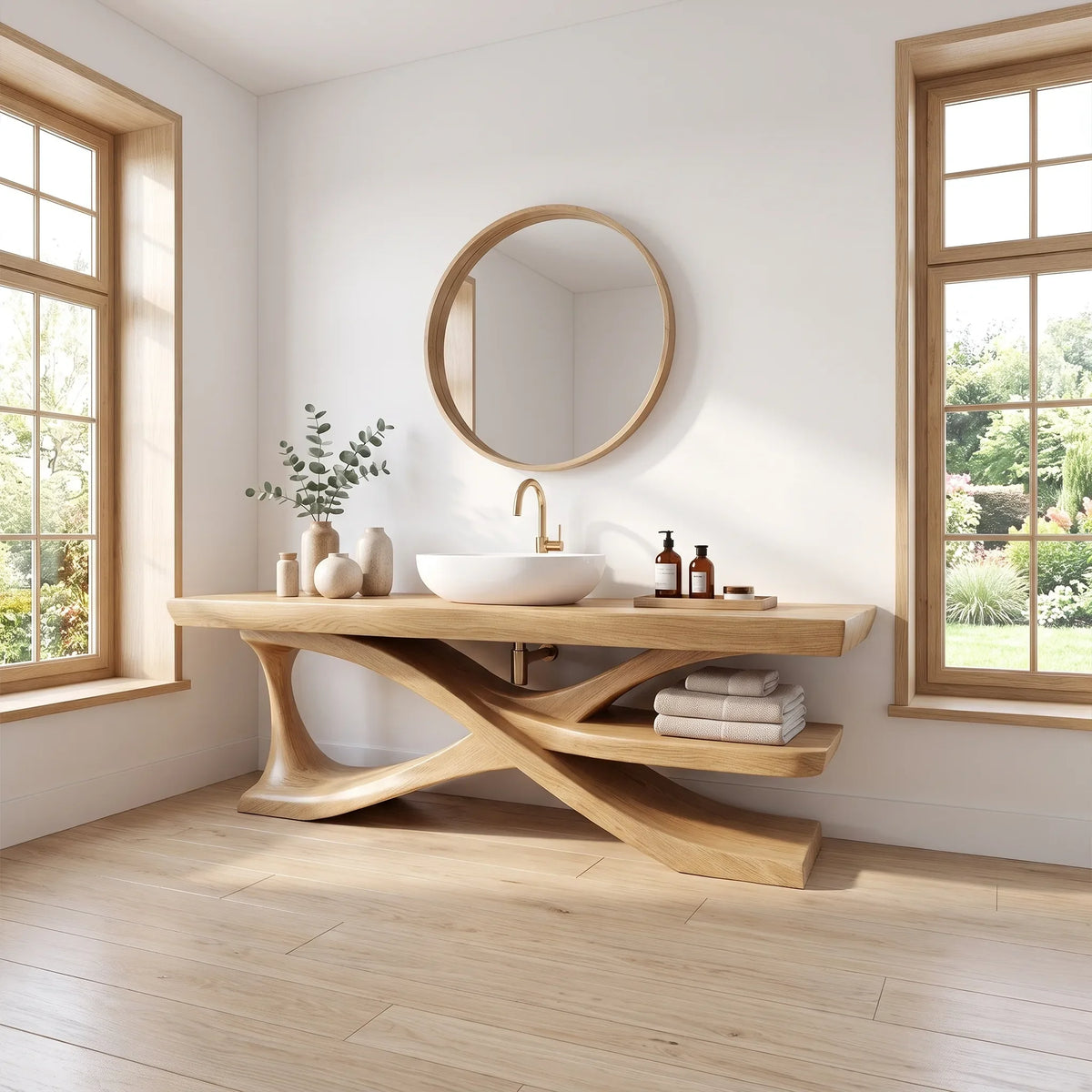 Minimal Modern Bathroom Vanity Bathroom Vanity With Sink Wooden Bathroom Vanity Extended Open Shelf For Contemporary Bat