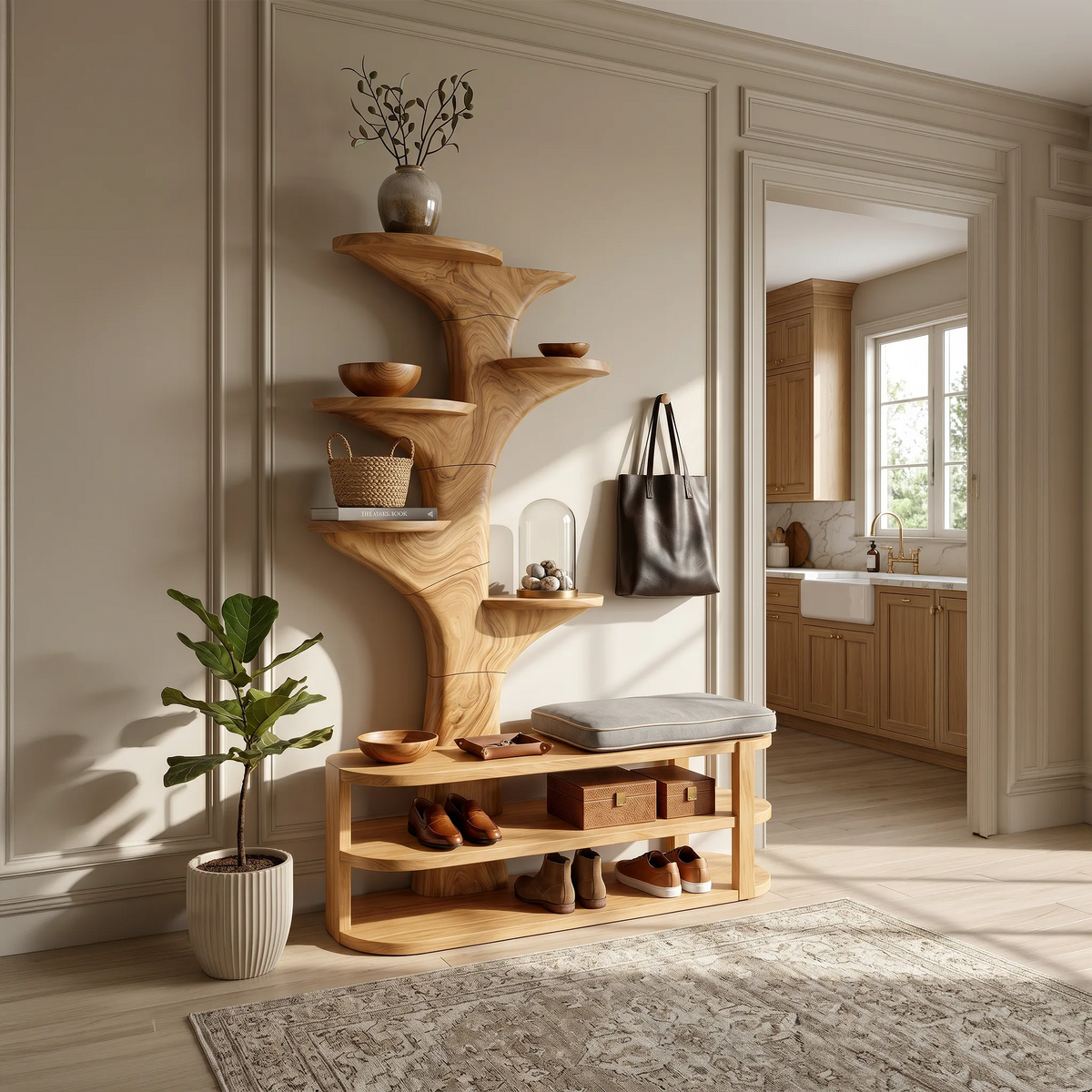 Industrial Shoe Rack Shelf For Loft Entryway Hallway Placement