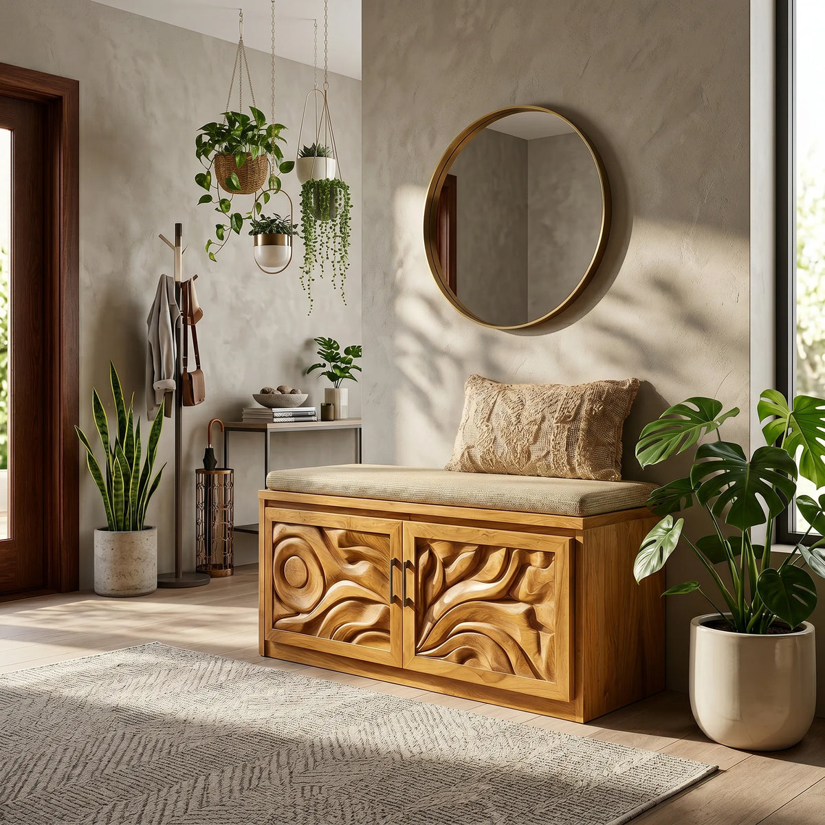 Modern Shoe Storage Cabinet For Condo Entryway Hallway Placement