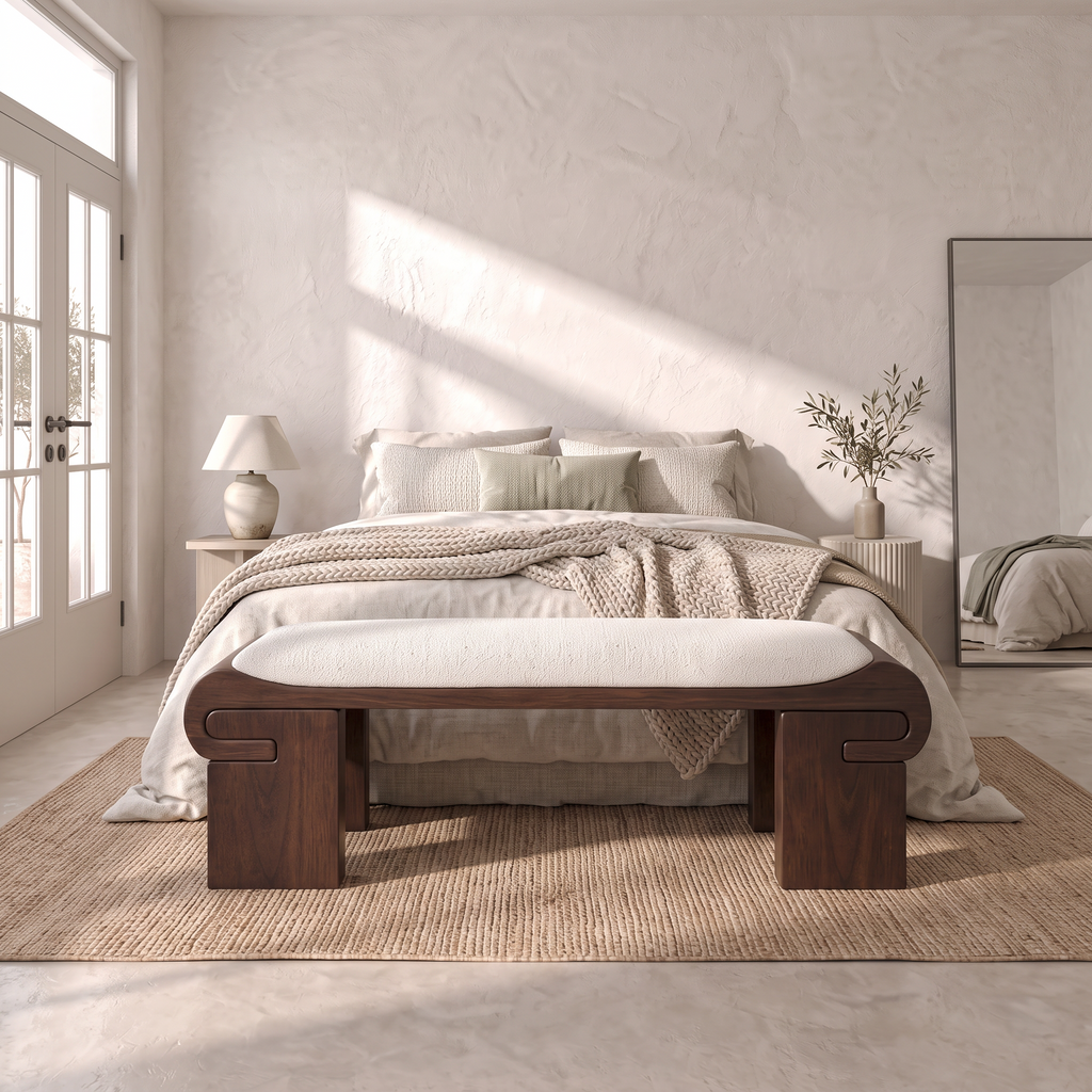 Modern Bench With Low Profile Design For Dressing Room
