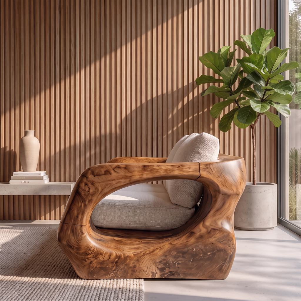 Natural Sculptural Sofa For Living Room And Lounge Area