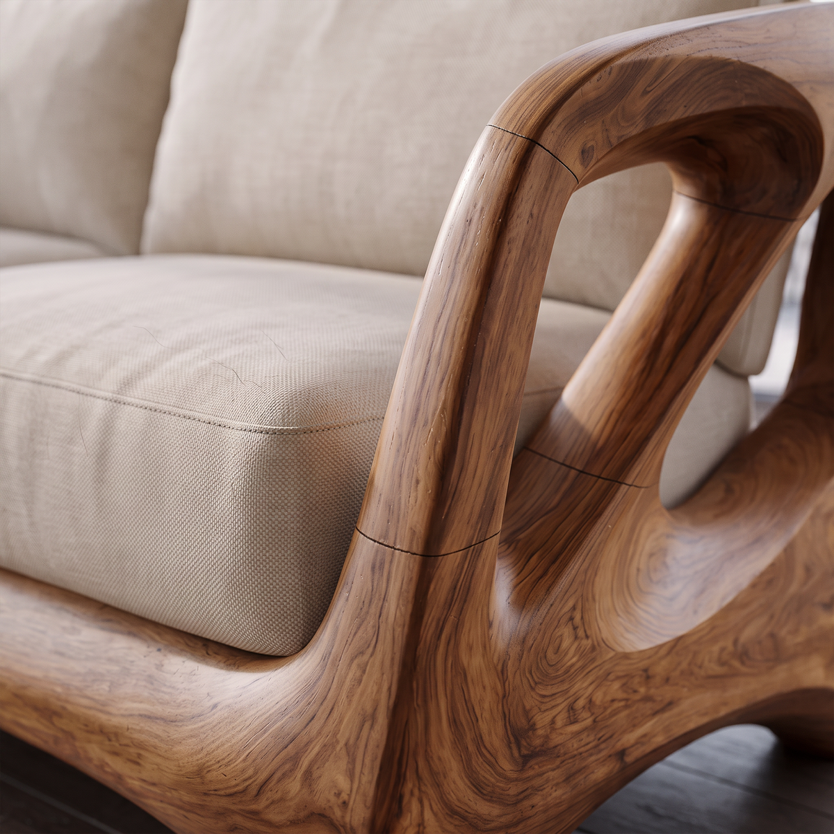 Contemporary Open Frame Sofa For Living Room And Lounge Area