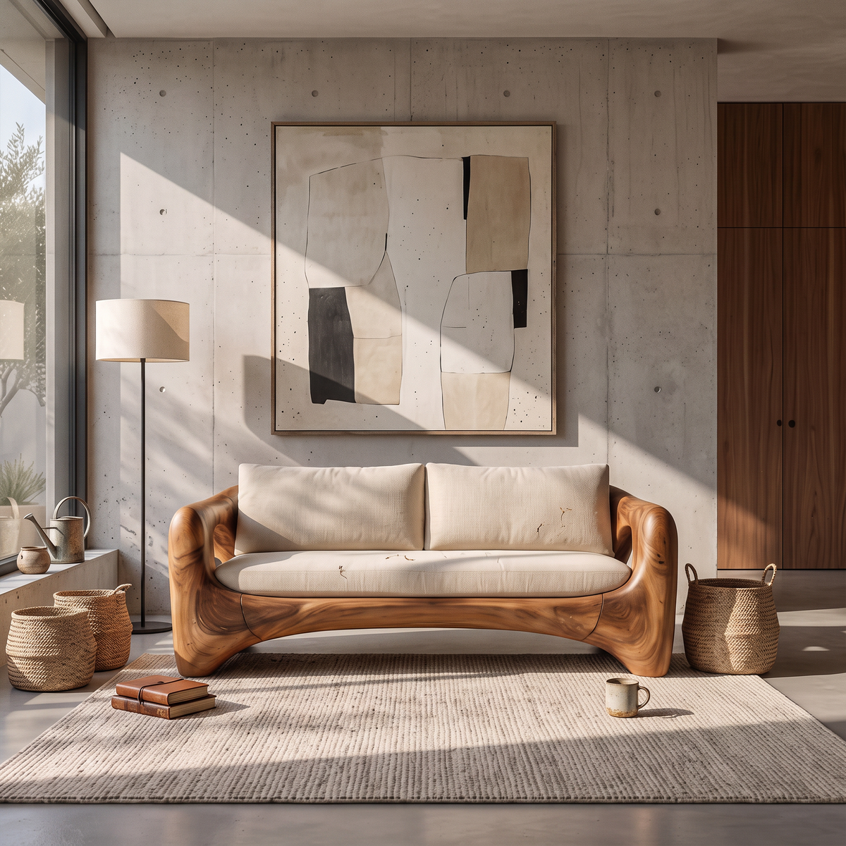 Mid Century Sculptural Sofa For Living Room And Lounge