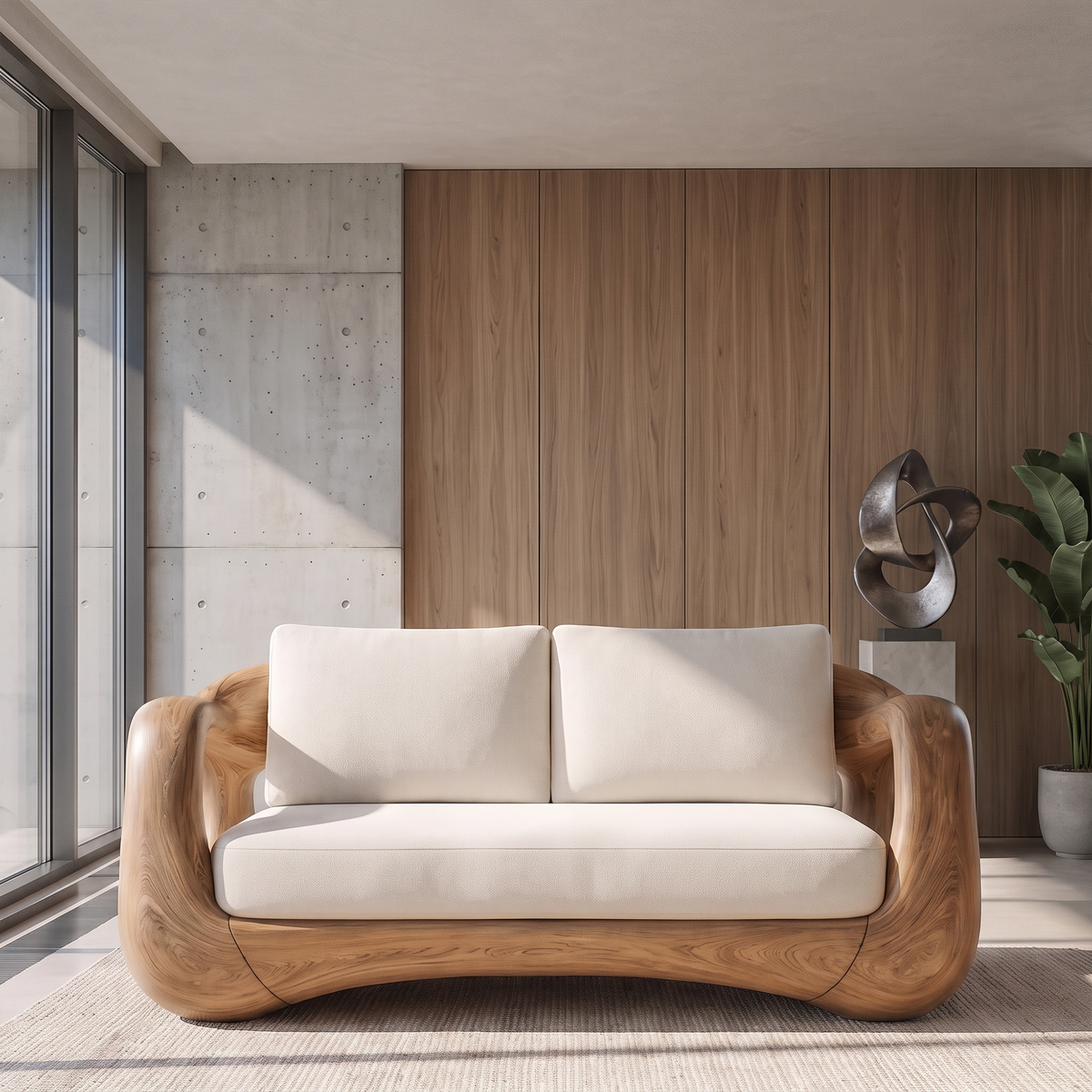 Modern Curved Frame Sofa For Living Room And Lounge Area