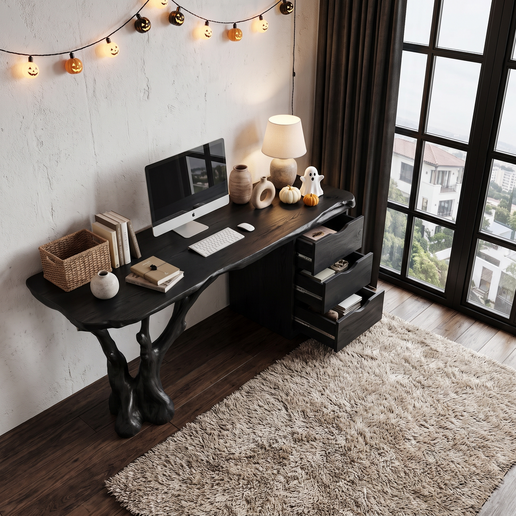 Mid Century Halloween Desk Branch Design For Study Room And Workspace