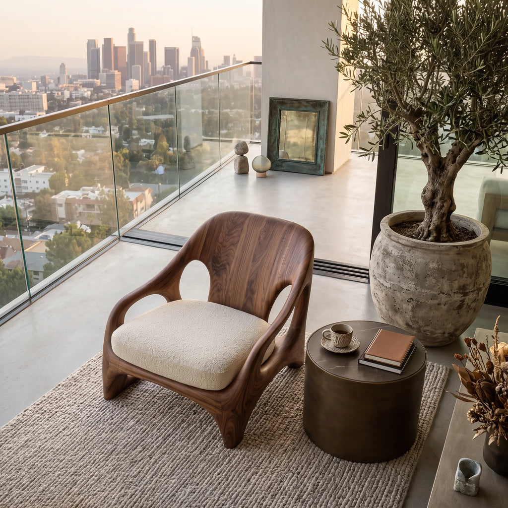 Modern Accent Chair With Organic Loop Frame For Living Room