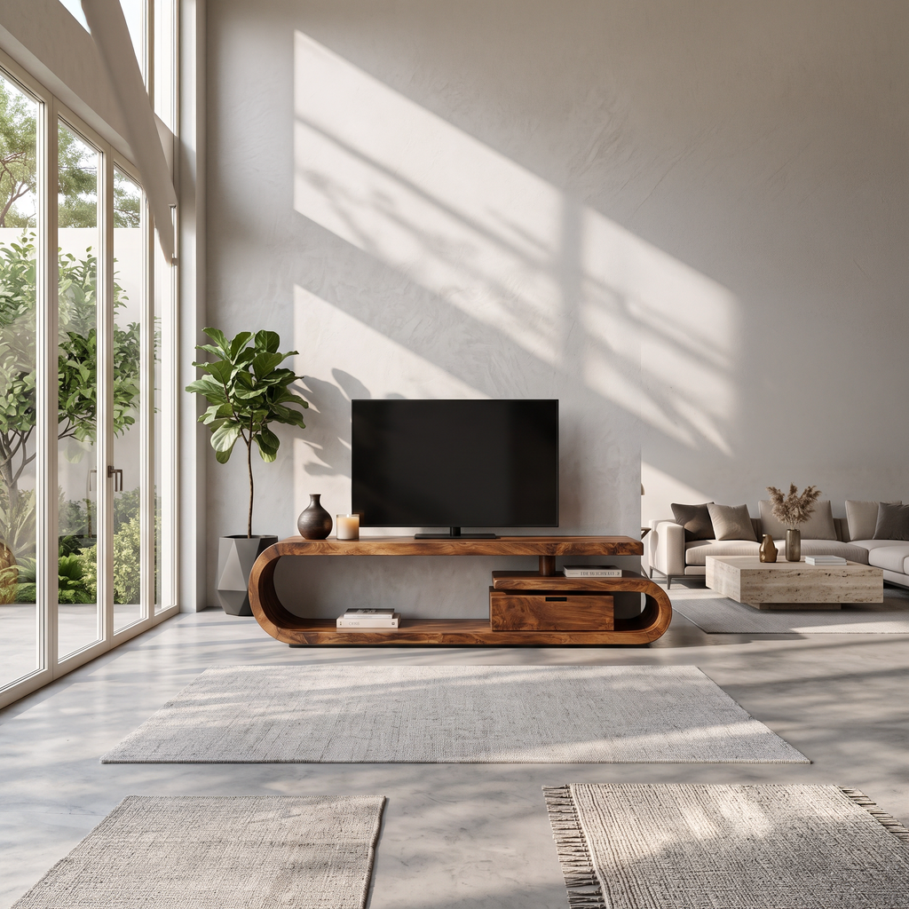 Handcrafted TV Cabinet For Living Room Media Use