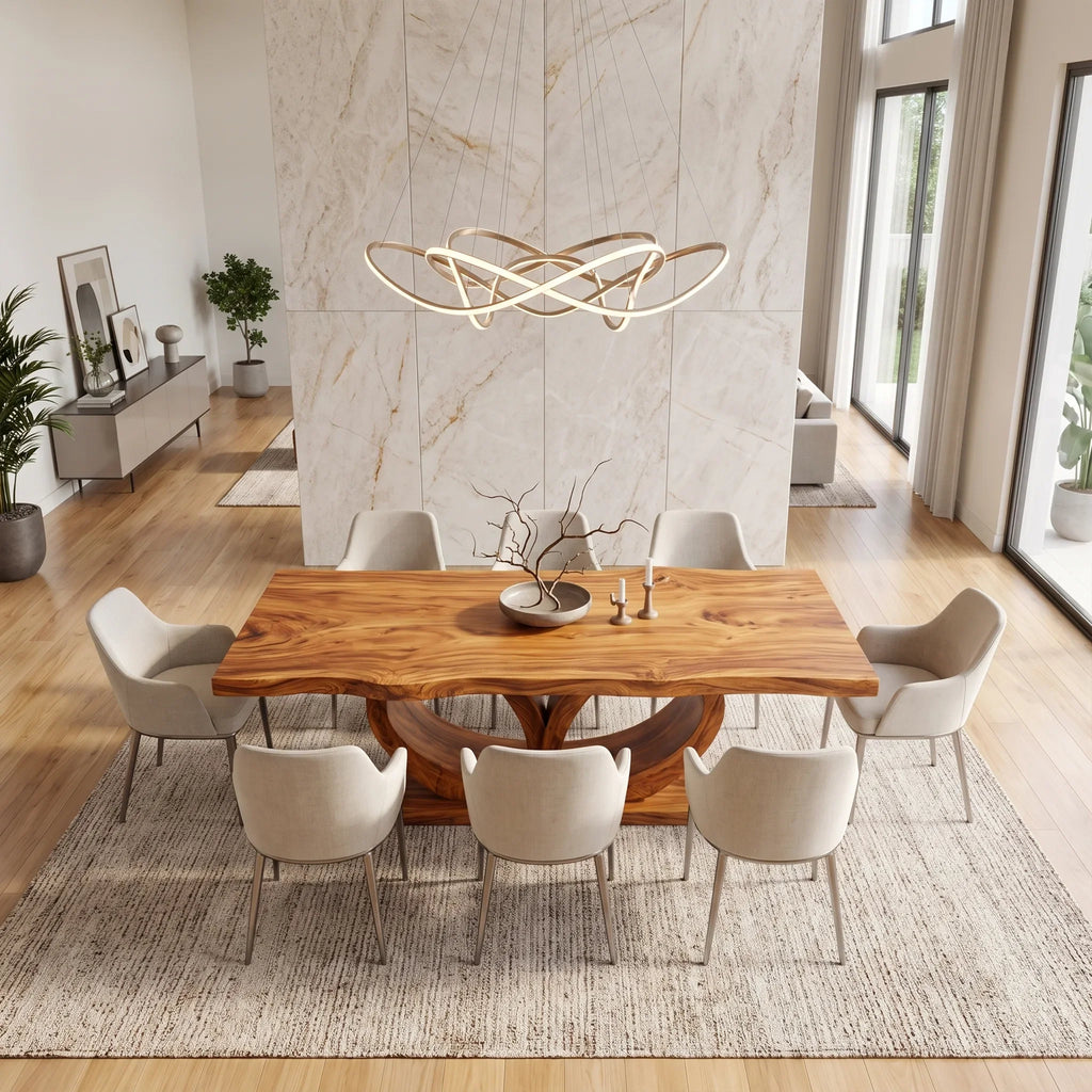 Organic Modern Dining Table Dining Room Table Rectangle Dining Table Curved Base For Dining Room