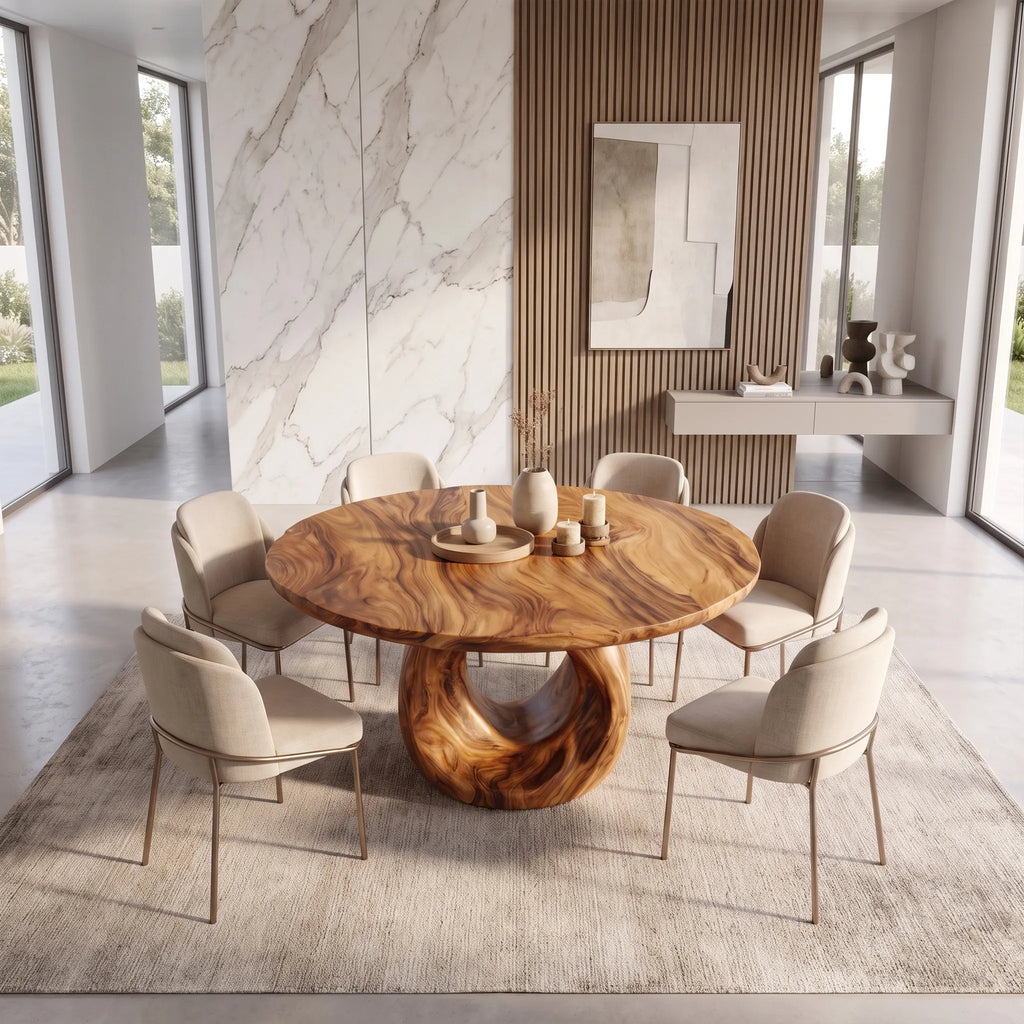 Warm Round Dining Table Modern Dining Room Table For Dining Room