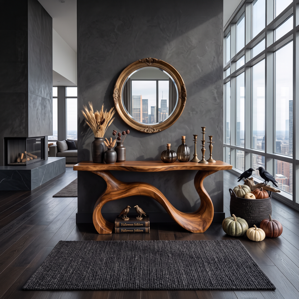 Organic Root Form Display Table For Halloween Decor