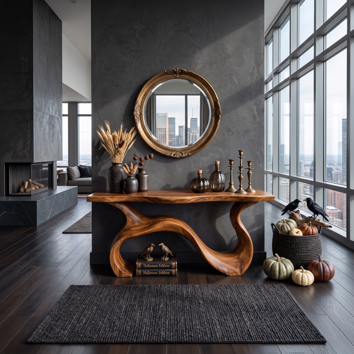 Organic Root Form Display Table For Halloween Decor