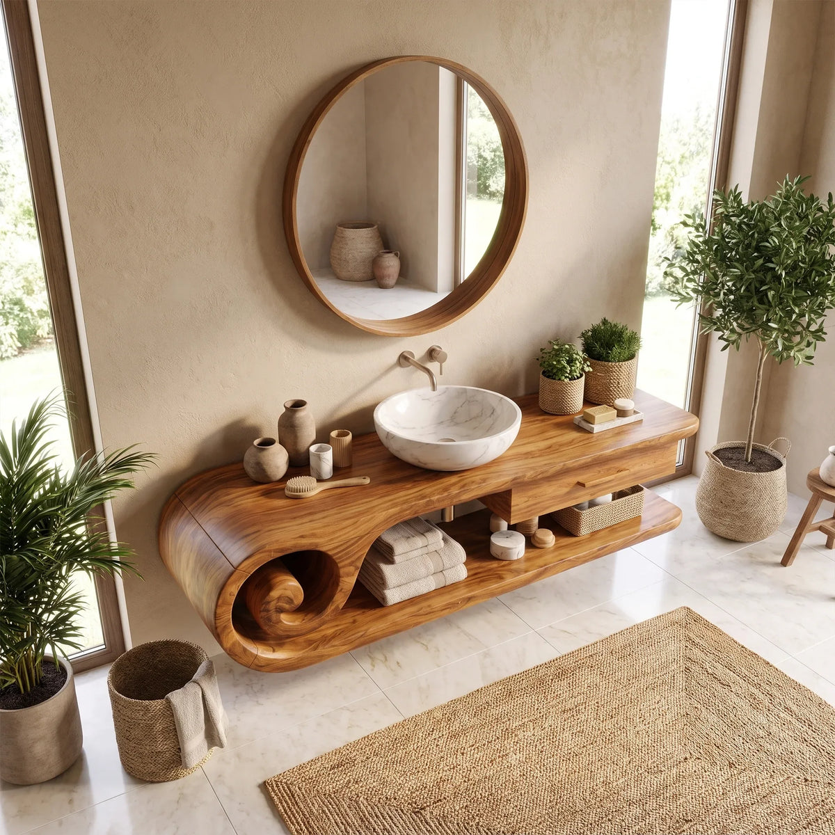 Timeless Floating Bathroom Vanity Floating Bathroom Vanity With Sink Modern Bathroom Vanity Open Storage For Spa Bathroo
