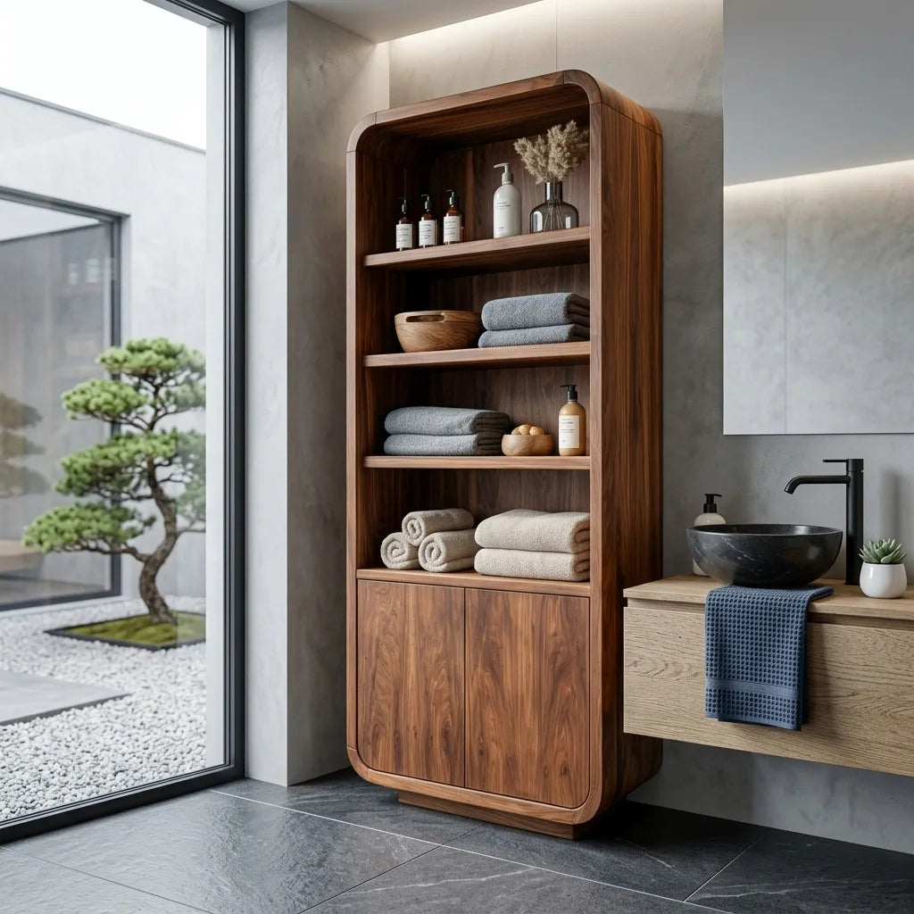 Modern Tall Bathroom Cabinet With Storage Doors For Bathroom