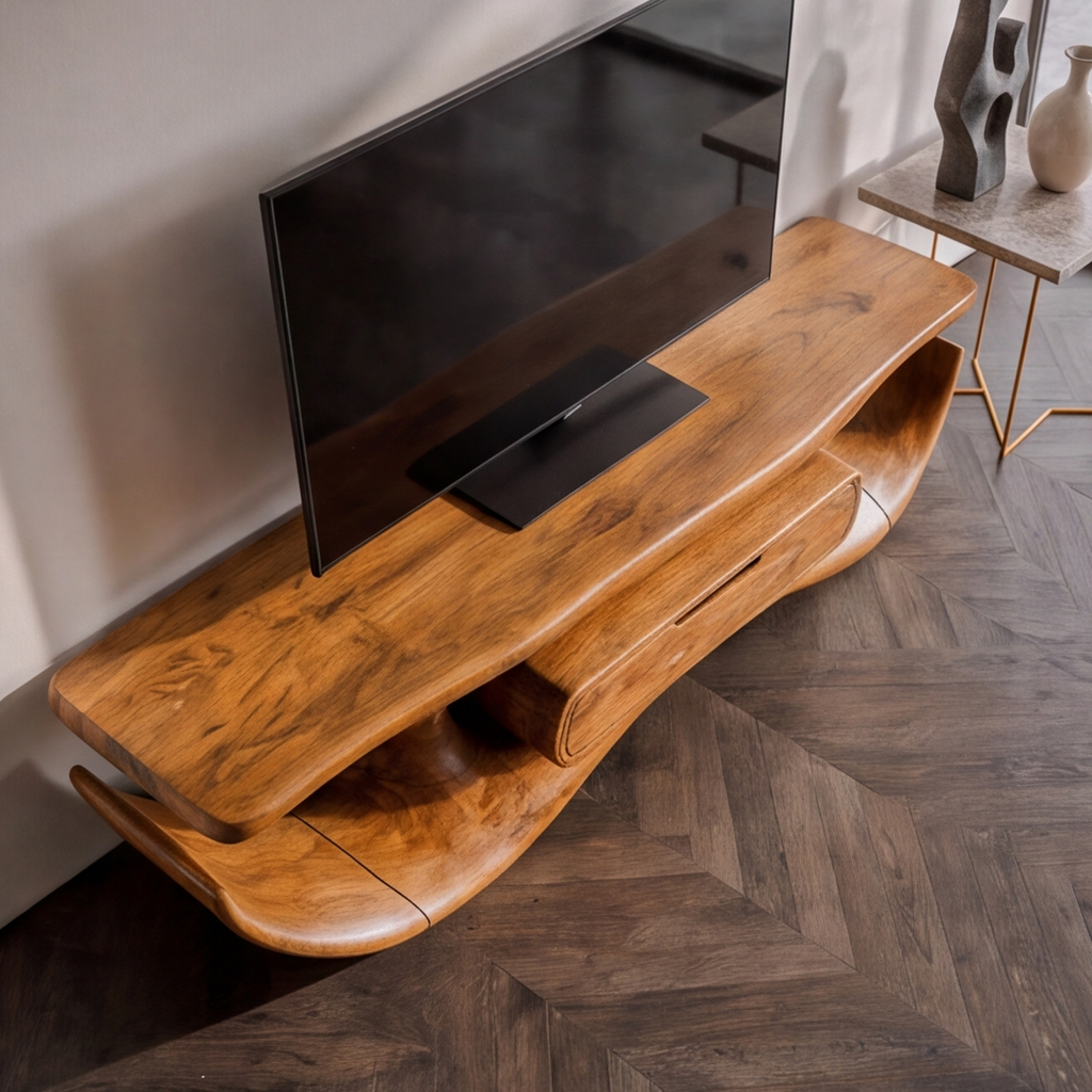 Organic Sculptural TV Cabinet For Living Room And Media Room