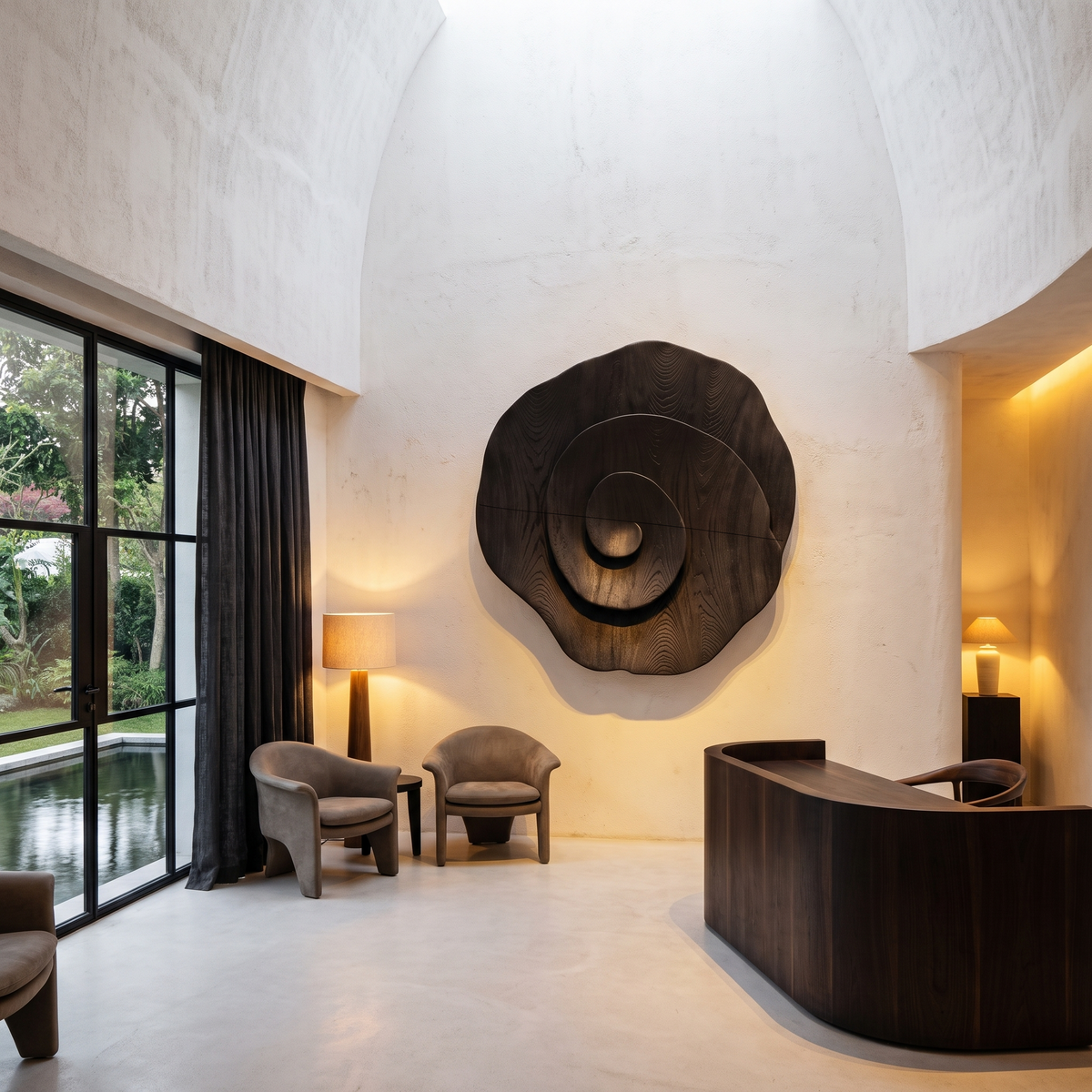 Contemporary Flower Wall Art With Sculptural Spiral Form For Entryway