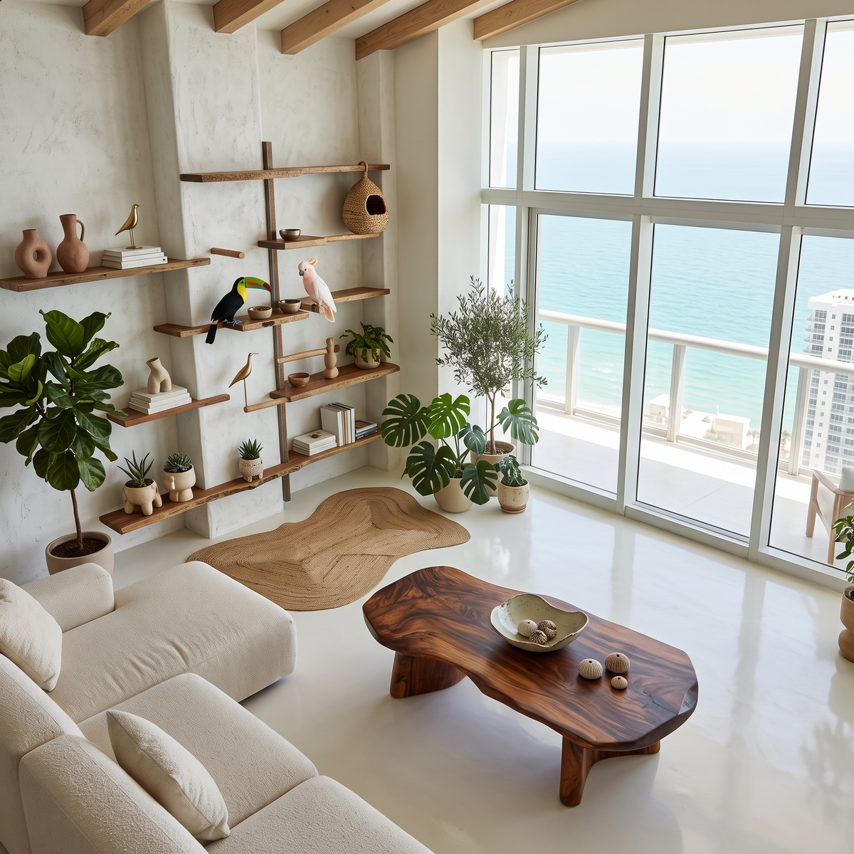 Organic Modern Live Edge Coffee Table With Natural Edge Design For Living Room