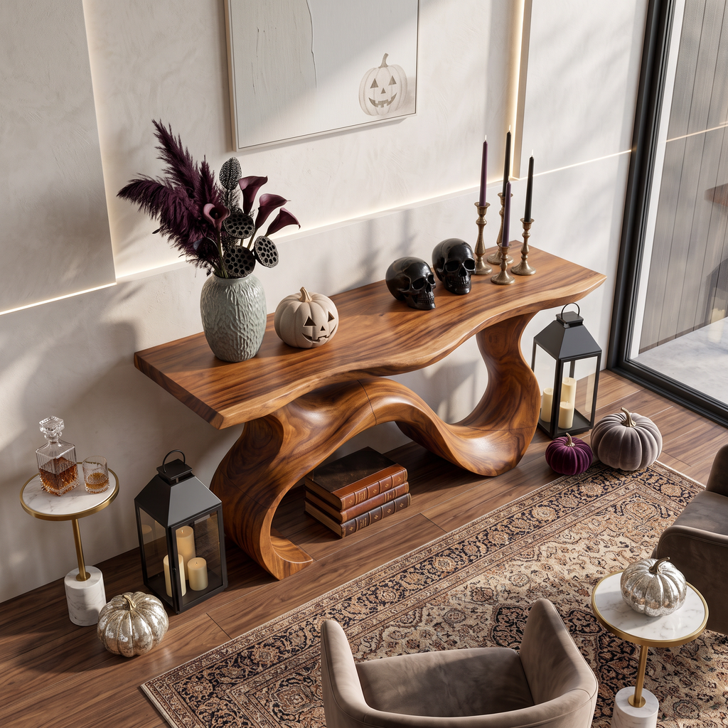 Organic Root Form Display Table For Halloween Decor