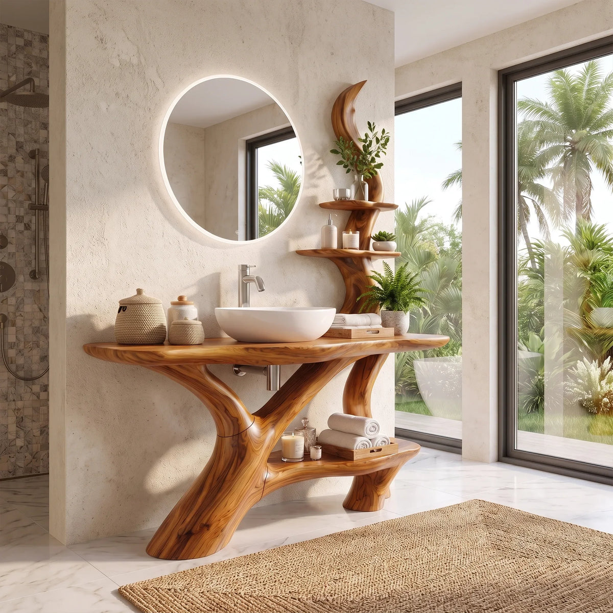 Calm Bathroom Vanity Bathroom Vanity With Sink Modern Bathroom Vanity Extended Side Shelves For Primary Bathroom