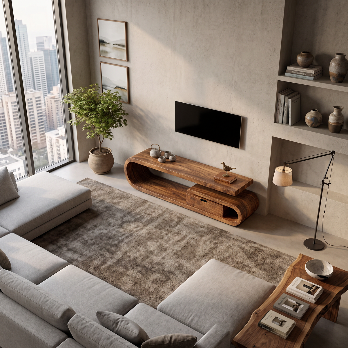 Handcrafted TV Cabinet For Living Room Media Use