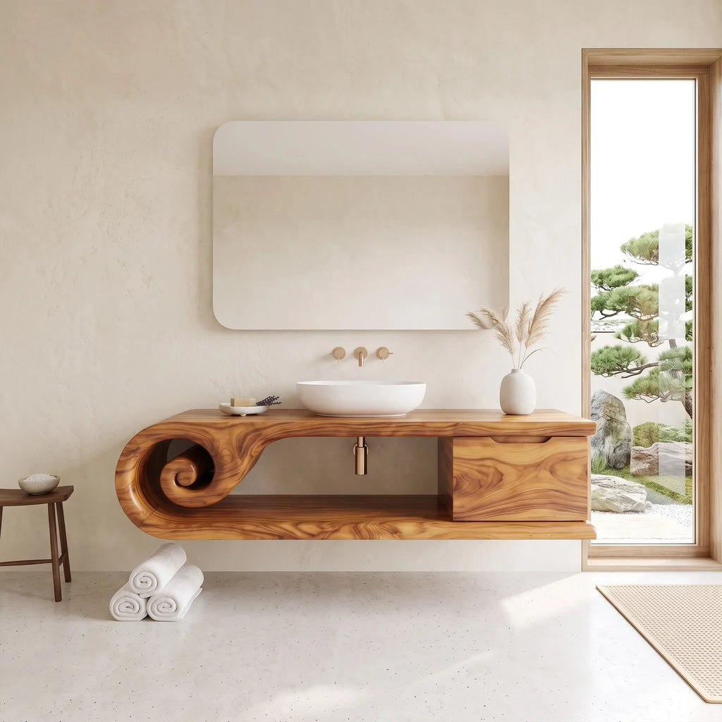 Contemporary Floating Bathroom Vanity Bathroom Vanity With Sink Modern Bathroom Vanity Integrated Drawer For Luxury Bath