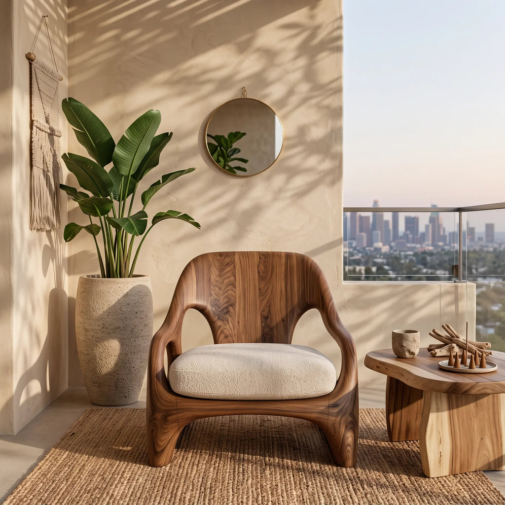 Modern Accent Chair With Organic Loop Frame For Living Room