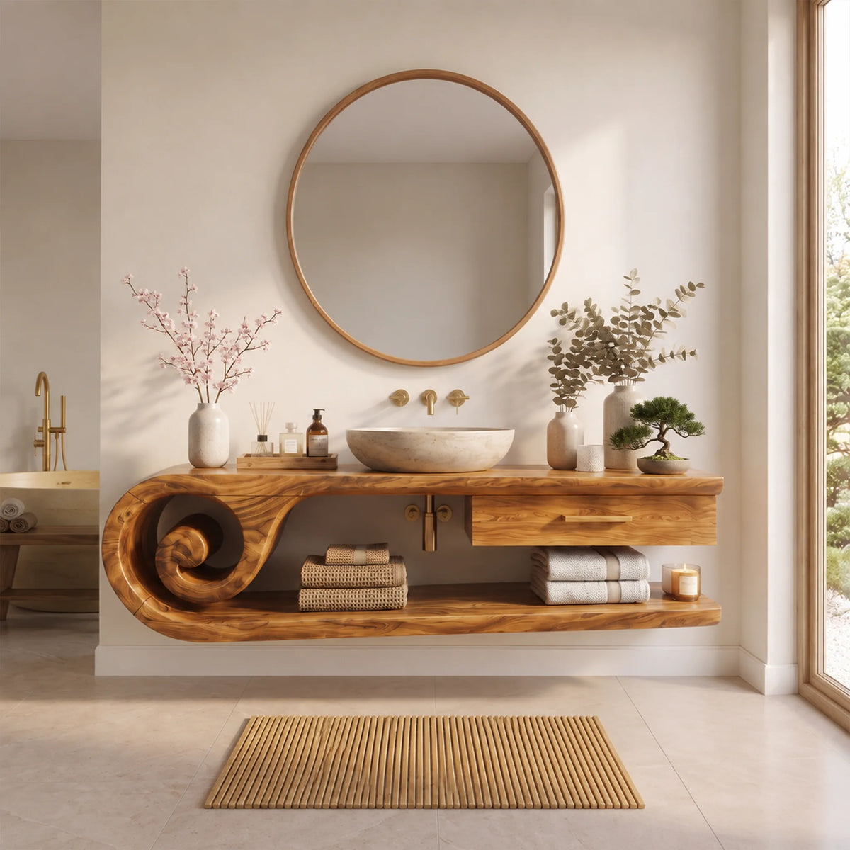 Timeless Floating Bathroom Vanity Floating Bathroom Vanity With Sink Modern Bathroom Vanity Open Storage For Spa Bathroo