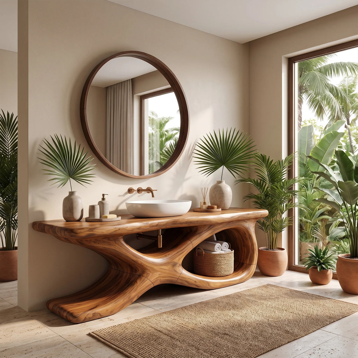 Luxurious Bathroom Vanity Bathroom Vanity With Sink Freestanding Bathroom Vanity Live Edge Style Top For Spa Bathroom