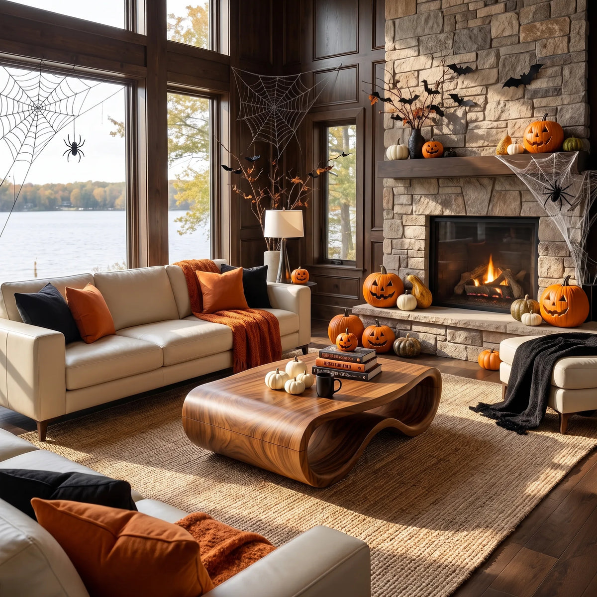 Organic Halloween Freeform Table For Rustic Living Space