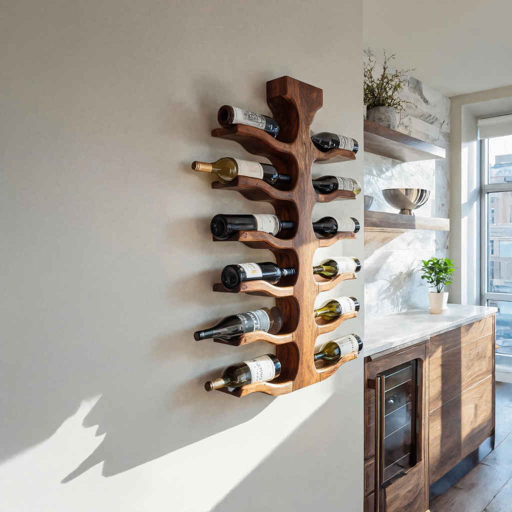 Modern Wall Mounted Wine Rack For Bar Storage Decor